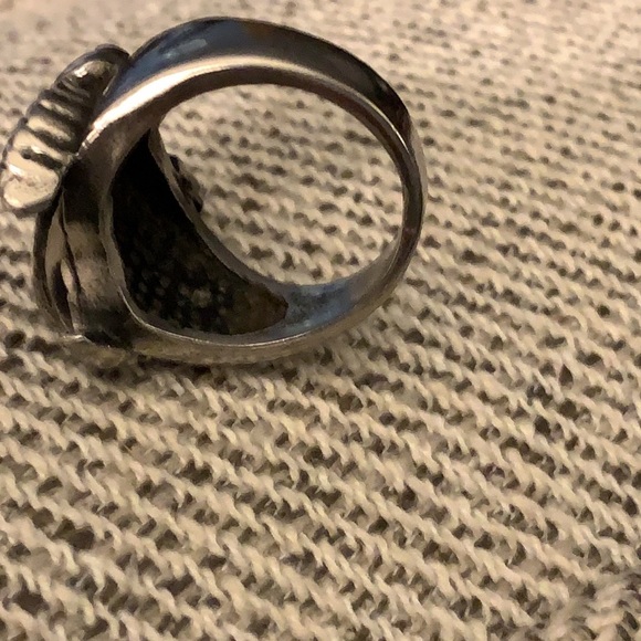 “Live to Ride-Ride to Live”. Men’s Eagle Biker Ring: Size 10 - Picture 2 of 6